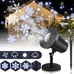 christmas lights, christmas snowflake projector lights outdoor – liwarace led snowflake lights – waterproof plug in xmas lights – indoor/outdoor christmas decorations gifts for women/men