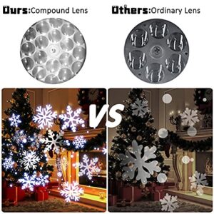 Christmas Lights, Christmas Snowflake Projector Lights Outdoor - Liwarace LED Snowflake Lights - Waterproof Plug in Xmas Lights - Indoor/Outdoor Christmas Decorations Gifts for Women/Men