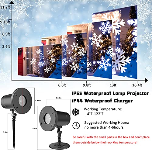Christmas Lights, Christmas Snowflake Projector Lights Outdoor - Liwarace LED Snowflake Lights - Waterproof Plug in Xmas Lights - Indoor/Outdoor Christmas Decorations Gifts for Women/Men