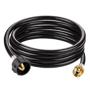 shirbly propane adapter hose 1lb to 20lb converter for coleman grill, propane tank hose adapter for weber q gas grill, buddy heaters, camp stove, qcc1/type1 tank connect to 1lb to 20lb tank (10 ft)