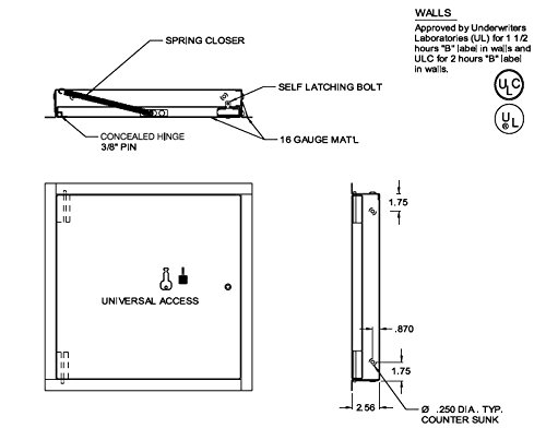 Fire Rated Acudor FB-5060 Access Panel 14x14 Un-Insulated with Flange