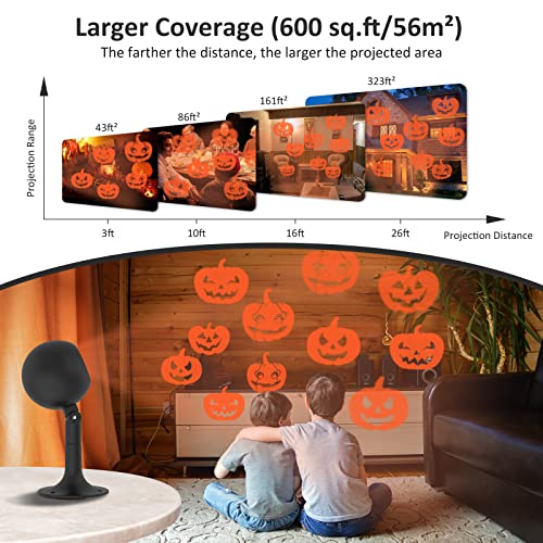 Auxiwa Halloween Lights with Pumpkin Projector Lights Waterproof Outdoor Indoor Holiday Light LED Landscape Lights for Halloween Theme Party Yard Garden Decorations