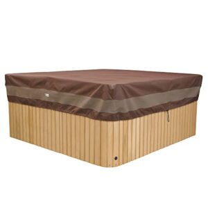 duck covers ultimate waterproof 86 inch square hot tub cover cap, outdoor spa cover, mocha cappuccino