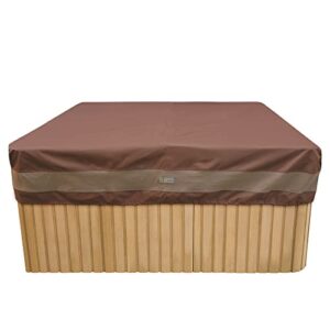 Duck Covers Ultimate Waterproof 86 Inch Square Hot Tub Cover Cap, Outdoor Spa Cover, Mocha Cappuccino