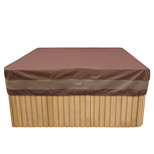 Duck Covers Ultimate Waterproof 86 Inch Square Hot Tub Cover Cap, Outdoor Spa Cover, Mocha Cappuccino