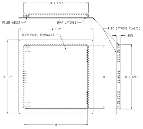 Acudor PA-3000 Access Door 4 x 6 Flush Plastic