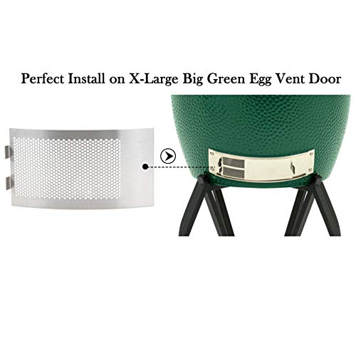 Dracarys Metal Punched XLarge Big Green Egg Mesh Screen Panel,Big Green Egg Parts Stainless Steel Draft Door Mesh Vent Screen BGE Grill Replacement Green Egg Accessories Fits XLarge Big Green Egg