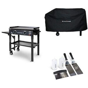 blackstone 28 inch outdoor flat top gas grill griddle station – 2-burner – propane fueled – restaurant grade – professional quality with cover and griddle tool kit