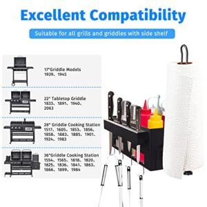 Thanps Upgraded Grill Caddy, Space Saving Griddle Caddy with Paper Tower Holder and Knife Holder Free Seconds Installation, BBQ Caddy for 28" 36" Blackstone Griddle, Gas Grill, Charcoal Grill