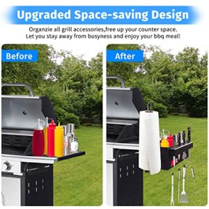 Thanps Upgraded Grill Caddy, Space Saving Griddle Caddy with Paper Tower Holder and Knife Holder Free Seconds Installation, BBQ Caddy for 28" 36" Blackstone Griddle, Gas Grill, Charcoal Grill