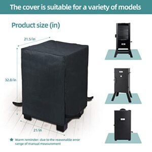 KPT 32 inch Masterbuilt Electric Smoker Cover, 500D Heavy Duty Waterproof Square 2 Burner Small Grill Cover for Weber, Smoke Hollow, Char Broil, Nexgrill Black Grill Cover, Fade and UV Resistant.