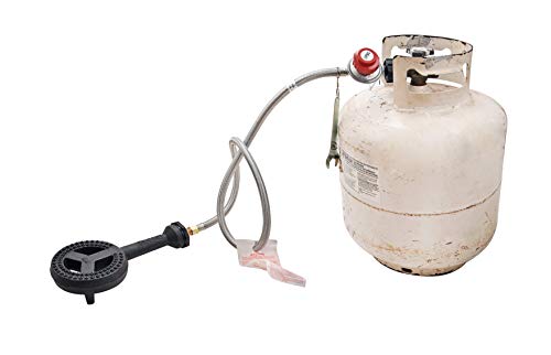 ARC G20S Heavy Duty Cast-Iron Burner Head up to 65,000 BTU, 0-20 PSI High Pressure Adjustable Propane Regulator Hose Set with Tools, CSA Certified, 47" Gas Hose, 5.5" Burner Head