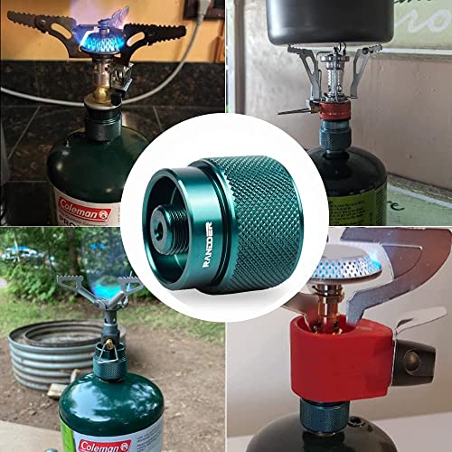 RANDDER Propane Cylinder Base Propane to Butane Adapter Combo, Propane Bottle Base with 16oz/1lb Propane Tanks Adapter Set