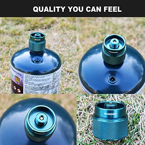 RANDDER Propane Cylinder Base Propane to Butane Adapter Combo, Propane Bottle Base with 16oz/1lb Propane Tanks Adapter Set