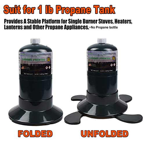 RANDDER Propane Cylinder Base Propane to Butane Adapter Combo, Propane Bottle Base with 16oz/1lb Propane Tanks Adapter Set