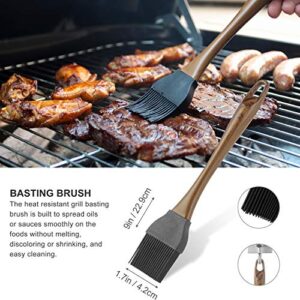 grilljoy 30PCS BBQ Grill Tools Set with Thermometer and Meat Injector. Extra Thick Stainless Steel Fork, Tongs& Spatula - Complete Grilling Accessories in Portable Bag - Perfect Grill Gifts for Men