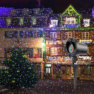 MHAZDZE Christmas Laser Lights Outdoor,Laser Christmas Projector Lights Outdoor with Moving Red and Green and Blue, for Outdoor,Christmas, Holiday