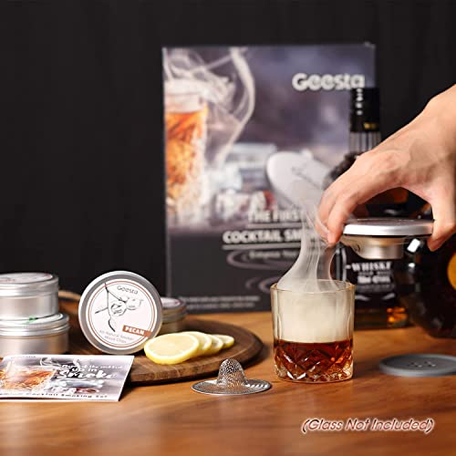 Premium Cocktail Smoker Kit for Whiskey, Bourbon and Old Fashioned Drinks, Smoke Top Whiskey Smoker Kit with 4 Wood Chips, Perfect Whiskey Bourbon Gifts for Men