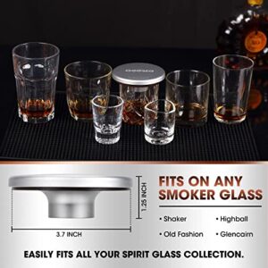 Premium Cocktail Smoker Kit for Whiskey, Bourbon and Old Fashioned Drinks, Smoke Top Whiskey Smoker Kit with 4 Wood Chips, Perfect Whiskey Bourbon Gifts for Men