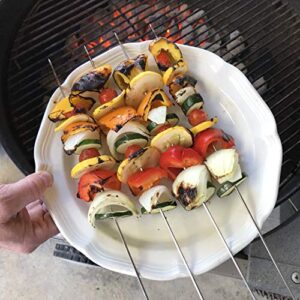 Grillers Choice Kabob Skewers, Set of 14, 15" Shish Kabob Skewers for Grilling. Made With Type 440 Stainless Steel, The highest Grade of Stainless Steel. Strong metal skewers.