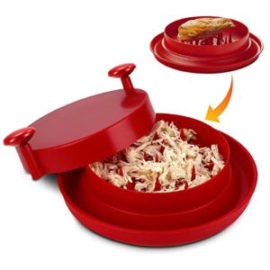 Shred Machine Chicken Shredder Tool Twist - Beef Shredder Kitchen Gadget Durable Safe Red Chicken Shredder Tool Cleaning Brush - Pulled Pork Shredder Machine for Chicken Meat Chopper for Ground Beef