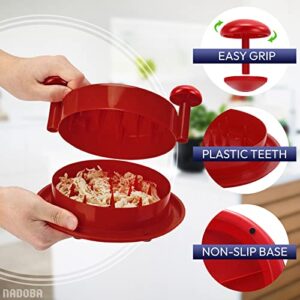 Shred Machine Chicken Shredder Tool Twist - Beef Shredder Kitchen Gadget Durable Safe Red Chicken Shredder Tool Cleaning Brush - Pulled Pork Shredder Machine for Chicken Meat Chopper for Ground Beef