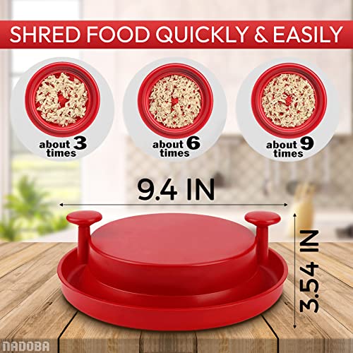 Shred Machine Chicken Shredder Tool Twist - Beef Shredder Kitchen Gadget Durable Safe Red Chicken Shredder Tool Cleaning Brush - Pulled Pork Shredder Machine for Chicken Meat Chopper for Ground Beef