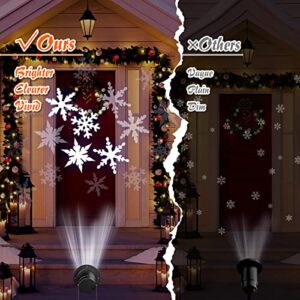 Christmas Projector Lights Outdoor & Indoor, Snowflake Projector Lights, IP65 Waterproof LED White Snowfall Christmas Lights, Perfect for Xmas Party Wedding Garden Patio Decoration