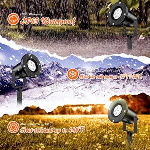 Christmas Projector Lights Outdoor & Indoor, Snowflake Projector Lights, IP65 Waterproof LED White Snowfall Christmas Lights, Perfect for Xmas Party Wedding Garden Patio Decoration