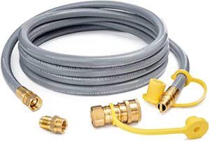 gaspro 1/2″ id natural gas hose, low pressure lpg hose with quick connect, for weber, char-broil, pizza oven, patio heater and more, 12-foot