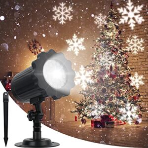 christmas projector lights outdoor,avokadol led snowflake light projector,holiday decorations ip65 weatherproof snow projector 360° adjustable for spotlights/new year/family party outdoor indoor.
