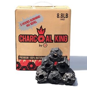 charcoal king by 7k charcoal briquette – all natural – additive free – biodegradable – highest firing temperature – extra long burning time – 8.8 lbs