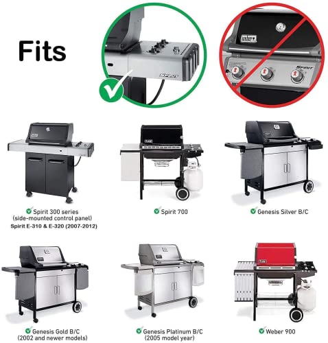 QuliMetal 7536 7537 22.5" Flavor Bars for Weber Spirit 300 Series(Side Control Panel), Spirit 700, Genesis Silver Gold Platinum B/C, Weber 900 Grills, Porcelain Steel Heat Plates for Weber 65903