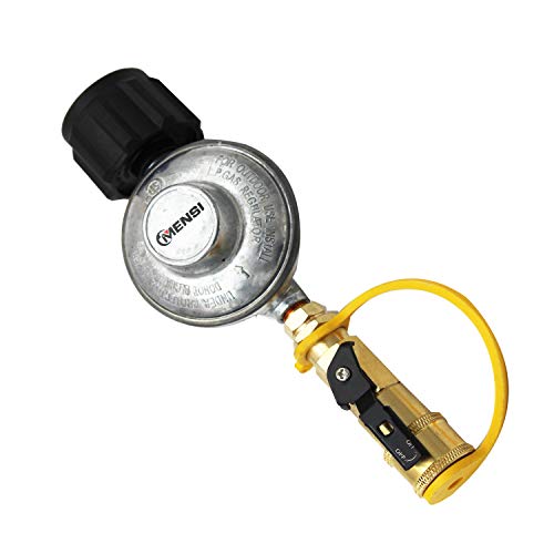 MENSI Propane Gas Grill Regulator with 1/4" Quick Connect Cylinder Tank Adapter Connect 20-50lbs Bottle