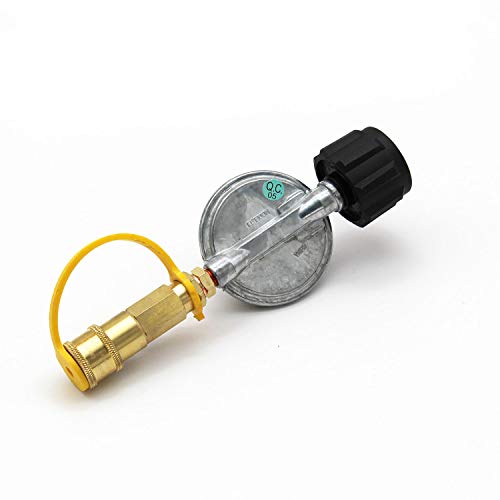 MENSI Propane Gas Grill Regulator with 1/4" Quick Connect Cylinder Tank Adapter Connect 20-50lbs Bottle