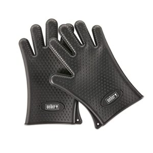 weber silicone grilling gloves, black