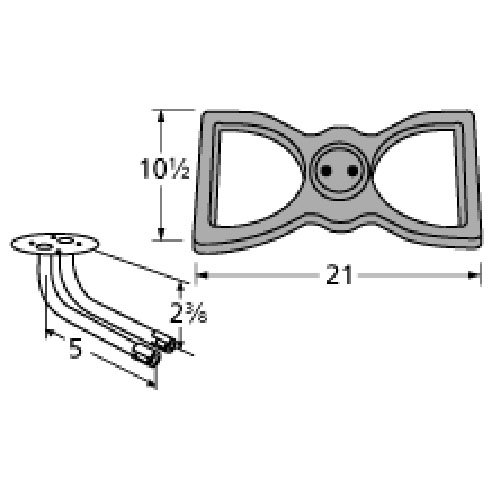 Music City Metals 22202-72202 Cast Iron Burner Replacement for Select Broilmaster Gas Grill Models