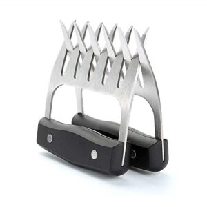 metal meat shredder bear claw – m life master stainless steel meat forks with handle – bbq meat handler for pulling, shredding, serving – ultra-sharp blades, easy to clean & safe to use