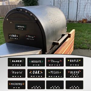 12 Pack Pellet Hopper Magnet Labels Pellet Grill Guide Magnet Traeger Wood Pellet Bin Labels & Hopper Magnets Essential BBQ Smoker Accessories Magnetic Pellets Markers