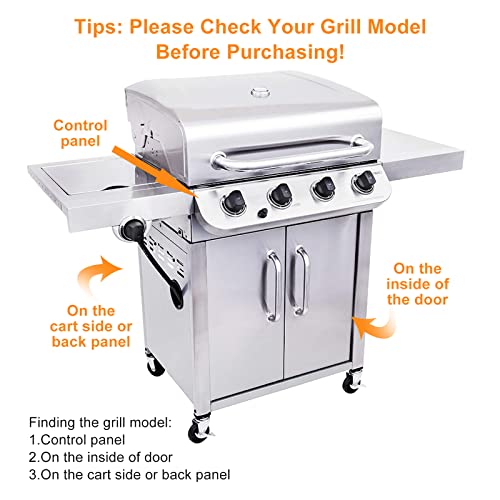 Hisencn Grill Heat Plate Replacement for Charbroil, Thermos, Centro, Costco Kirkland Grills, 3-Pcs 15 inch Stainless Steel Tent Shield Plate Deflector, BBQ Flame Tamer Burner Cover