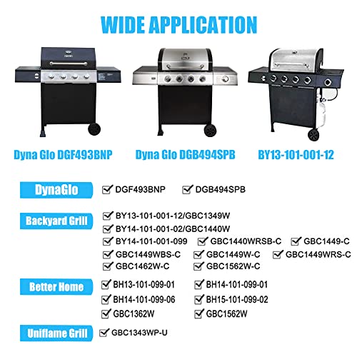 DONSIQIZZ 15 Inch Grill Heat Shields Replacement for Dyna-Glo DGF493BNP Dyna Glo DGF510SBP (5-Pack), Stainless Steel Grill Heat Plates for Backyard Gas Grill Parts BY15-101-001-02, BY12-084-029-98