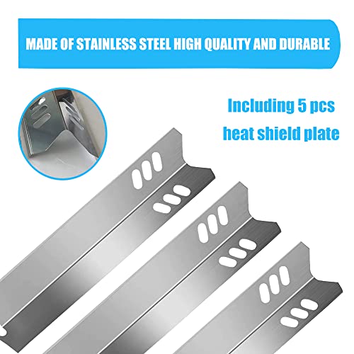 DONSIQIZZ 15 Inch Grill Heat Shields Replacement for Dyna-Glo DGF493BNP Dyna Glo DGF510SBP (5-Pack), Stainless Steel Grill Heat Plates for Backyard Gas Grill Parts BY15-101-001-02, BY12-084-029-98