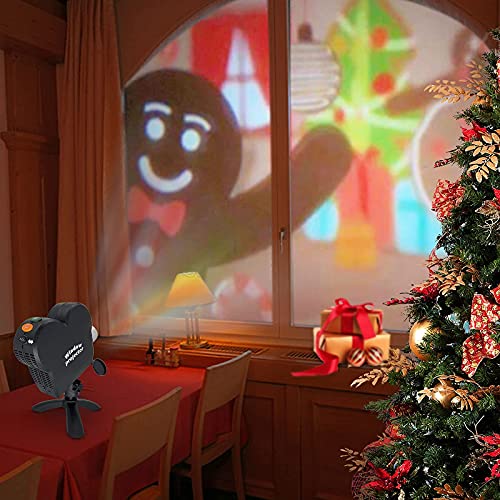 Halloween Window Projector,Christmas Led Holographic Projection Lamp,12 Movies,Used for Halloween Outdoor Garden Decoration Family Outdoor Party