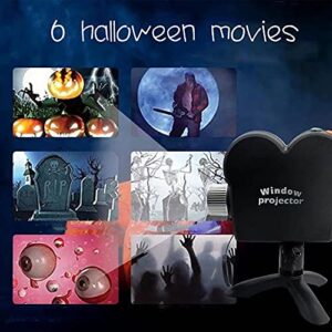 Halloween Window Projector,Christmas Led Holographic Projection Lamp,12 Movies,Used for Halloween Outdoor Garden Decoration Family Outdoor Party