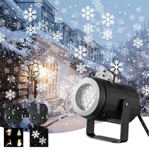 callenbach christmas projector lights, snowflake projector rotating christmas snowfall lights with 2 film for christmas holiday party garden indoor & outdoor decorations