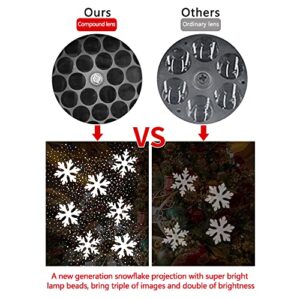 Callenbach Christmas Projector Lights, Snowflake Projector Rotating Christmas Snowfall Lights with 2 Film for Christmas Holiday Party Garden Indoor & Outdoor Decorations