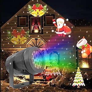 Callenbach Christmas Projector Lights, Snowflake Projector Rotating Christmas Snowfall Lights with 2 Film for Christmas Holiday Party Garden Indoor & Outdoor Decorations