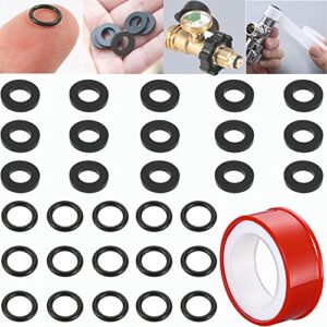 vkerqerd 30pcs propane tank gasket & o-rings with 1roll ptfe thread seal tapes, 0.59in propane o-ring adapter & 0.73 inch propane pipe hose seal rings gasket for propane tank cylinder pol connector
