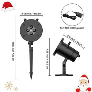 2022 Edition Dr. Prepare Christmas Projector Lights, Waterproof Outdoor Christmas Lights, Dynamic Christmas Decor for Holiday Party Lawn House Projection, with Ground Stake and Stand Base