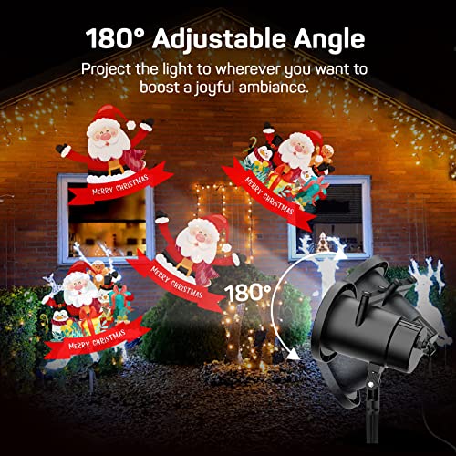 2022 Edition Dr. Prepare Christmas Projector Lights, Waterproof Outdoor Christmas Lights, Dynamic Christmas Decor for Holiday Party Lawn House Projection, with Ground Stake and Stand Base